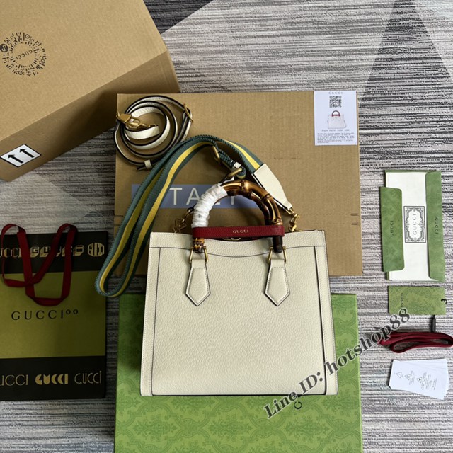 Gucci官網2022新款兩根霓虹色扣帶女包 古馳原廠皮竹節中號手提托特包702721 gqy4682